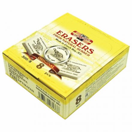 Ластик KOH-I-NOOR "Слон" 300/08, 54х48х16 мм, белый, прямоугольный, натуральный каучук, 0300008005KDRU