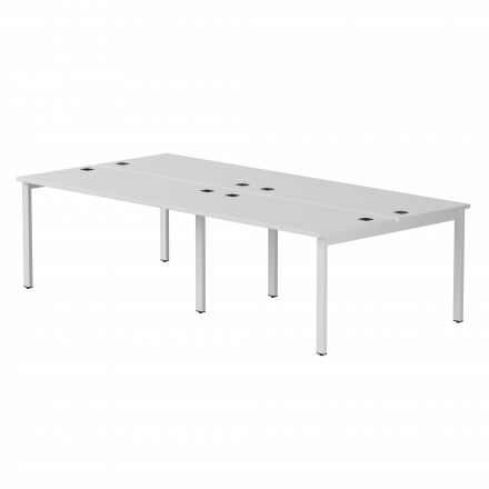 Бенч-система на 4 места Everprof EVO на металлокаркасе 3160х670(1370)x755 Белый/Белый