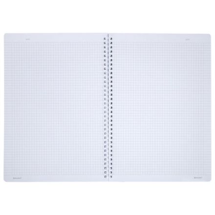 Тетрадь обложка пластик, А4 80 л., гребень мягкий, вырубка для ручки, клетка, BRAUBERG, голубой, 405370