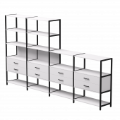 Набор стеллажных систем №13 Everprof EVO 3245x385x1840 Белый/Черный